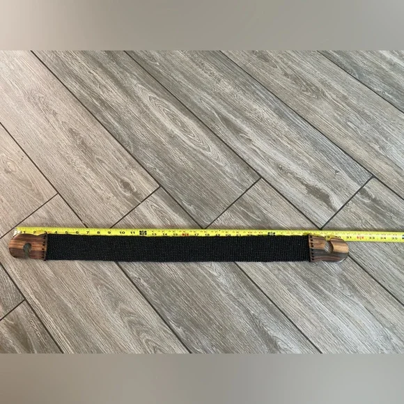 Vintage Handmade Wooden Buckle Beaded Belt - Picture 8 of 8